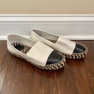 Tory Burch Cap Toe Leather Espadrilles